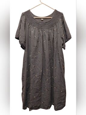 Old Navy Charcoal Embroidered Maxi Dress